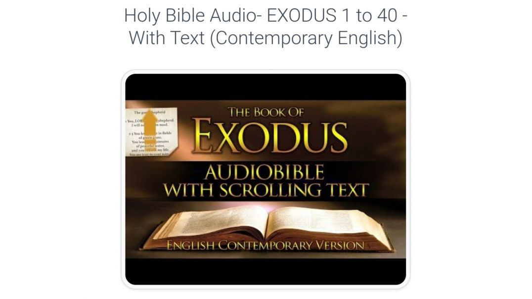 ⁣Holy Bible Audio EXODUS 1 to 40 - With Text (Contemporary English)