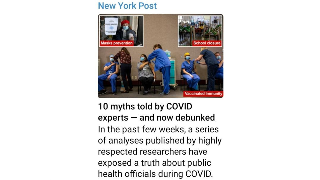 ⁣READ 10 myths told by COVID experts — and now debunked