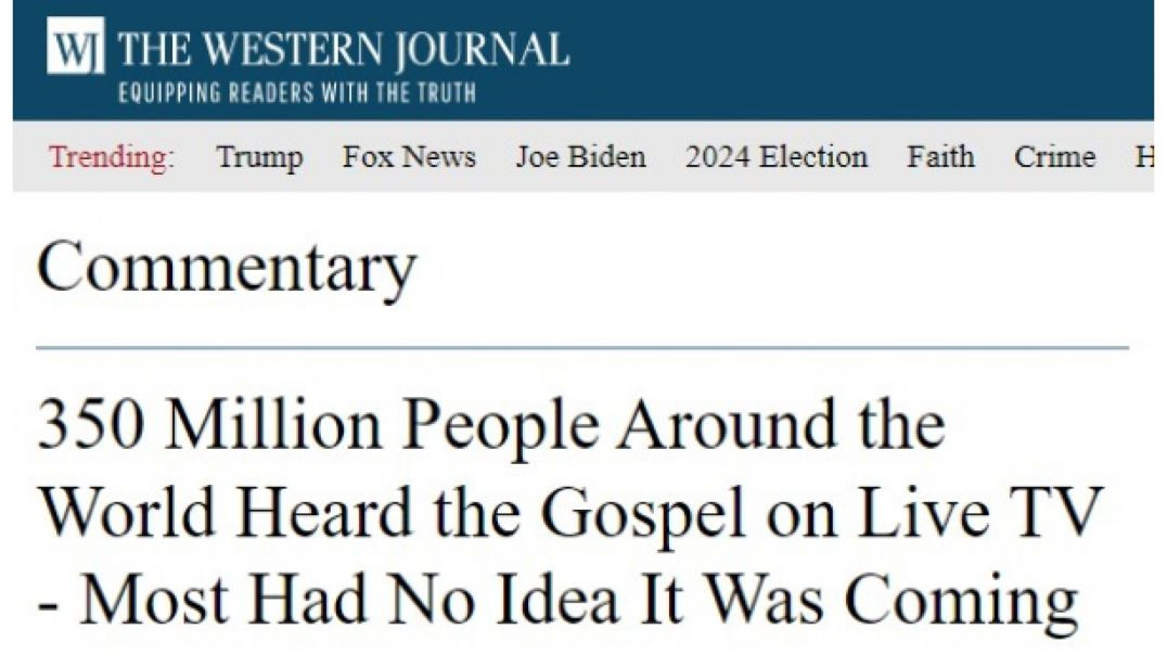 ⁣⁣READ 350 Million People Around the World Heard the Gospel on Live TV - Most Had No Idea It Was Comi