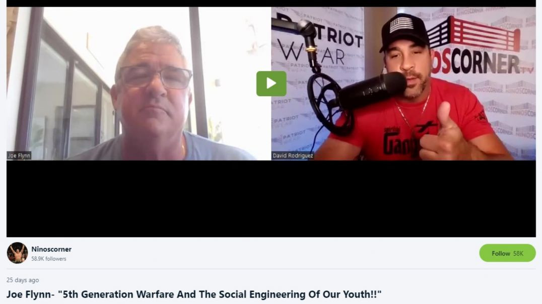 ⁣WATCH: Joe Flynn- "5th Generation Warfare And The Social Engineering Of Our Youth!!"