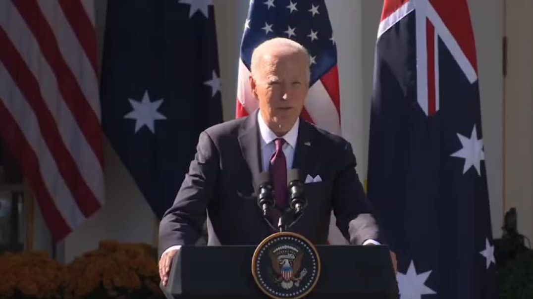 ⁣President Biden Threatens Iran Whilst Standing in Front of an Australian Flag at a Joint Press Confe