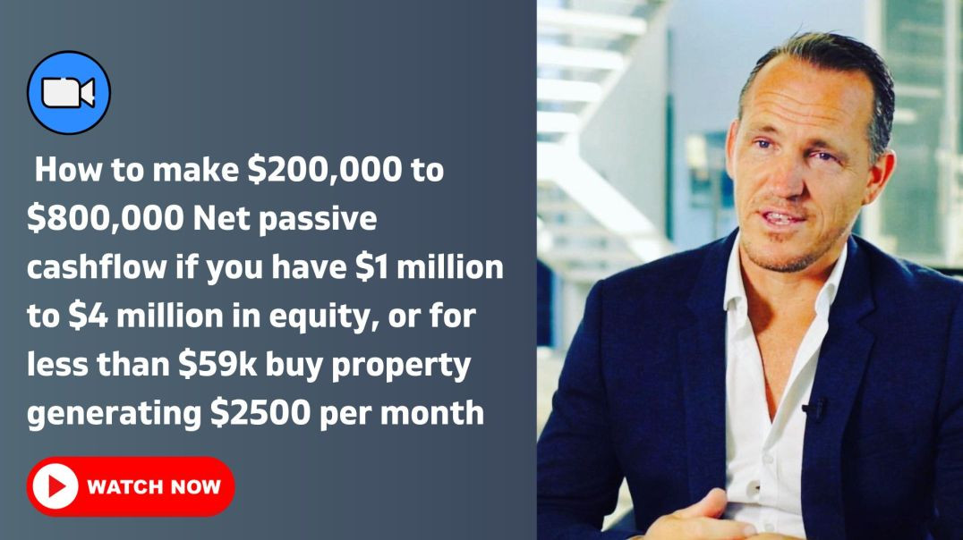 ⁣How to make $200,000 to $800,000 Net passive cashflow if you have $1 million to $4 million in equity