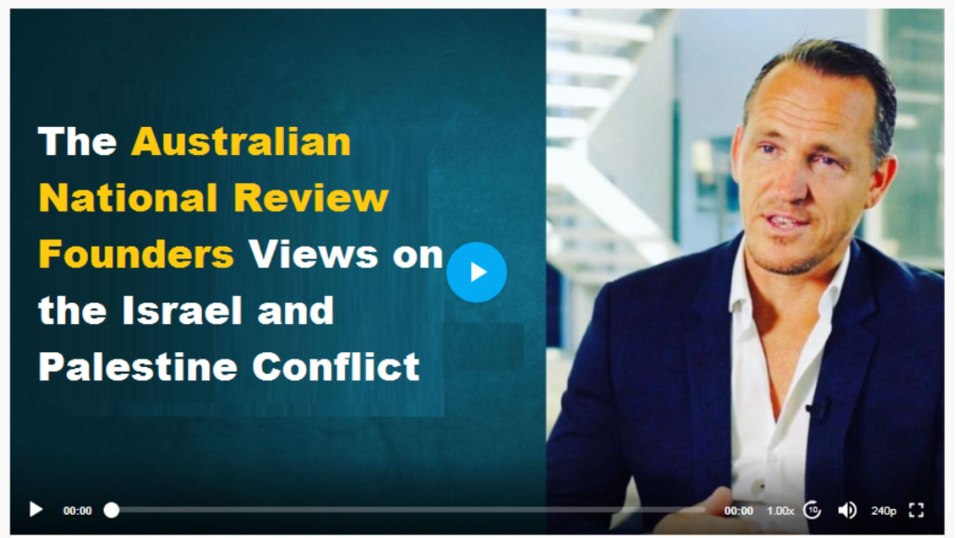 ⁣The Australian National Review Founders Views on the Israel and Palestine Conflict