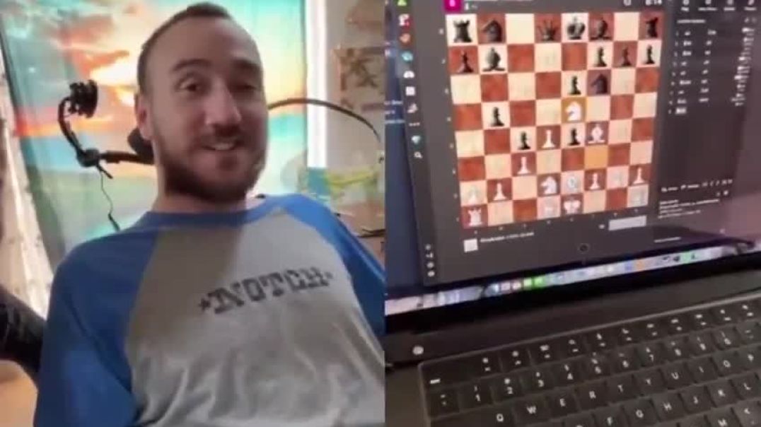 ⁣The First Human Neuralink Patient, Who is Paralysed, Controlling a Computer and Playing Chess Just b
