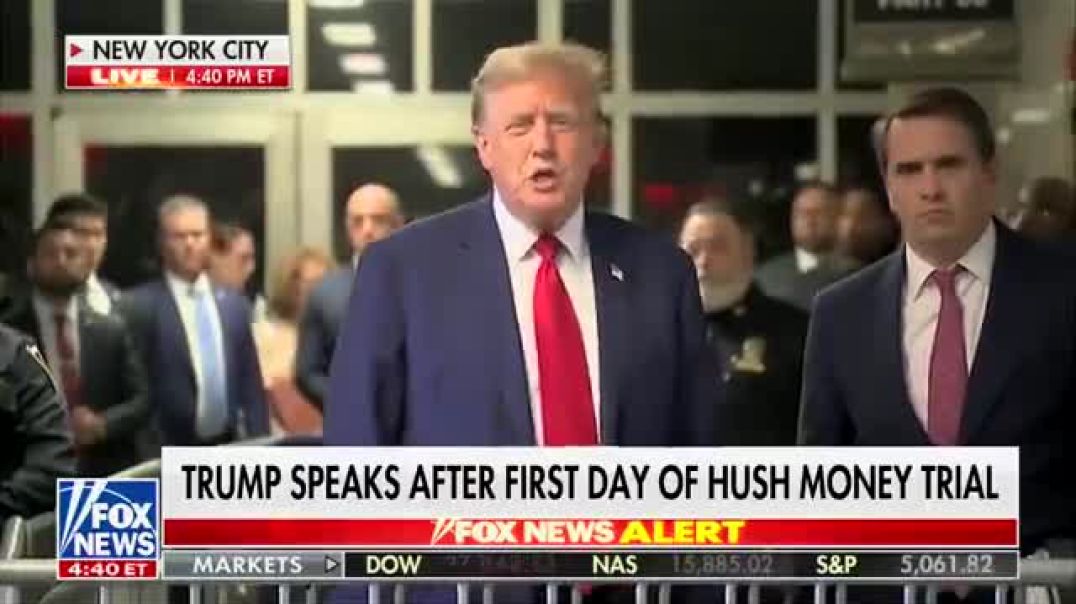 ⁣Trump Speaks After First Day of Hush Money Trial