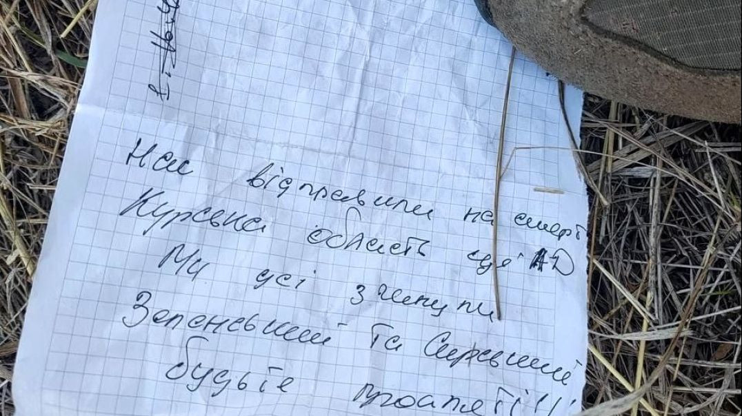 ⁣A Video has Emerged Showing Russian Soldiers in the Kursk Region Finding Suicide Notes from Ukrainia