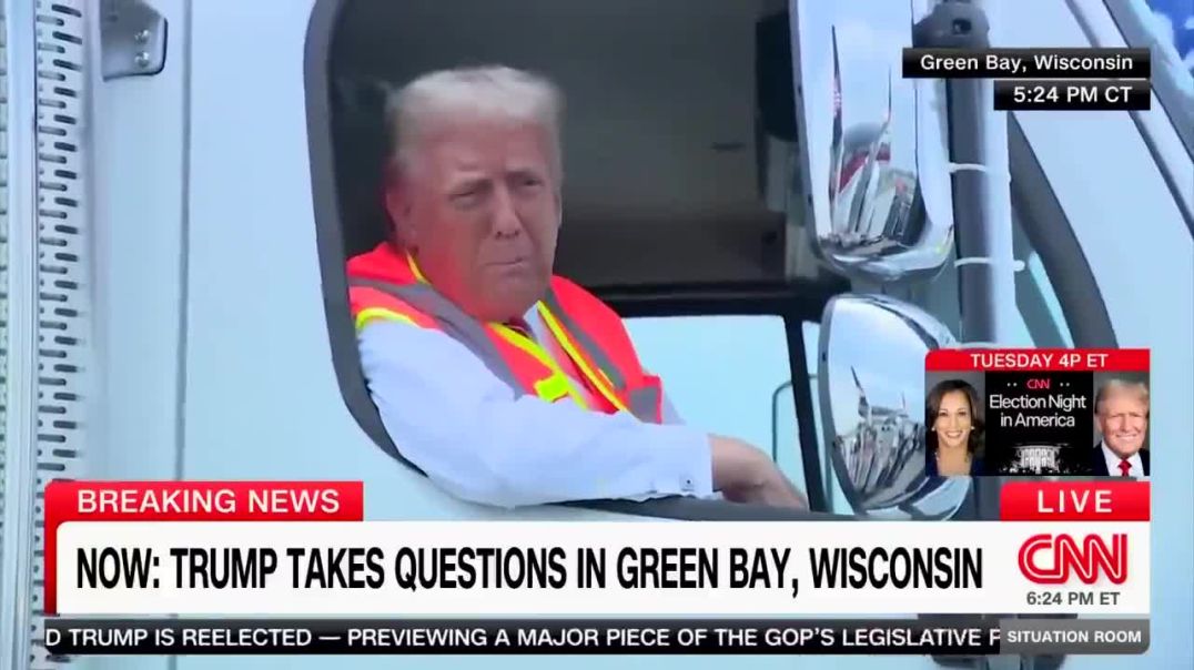 ⁣Trump does a Press Conference from a Garbage Truck Following Joe Biden Calling Americans who Support