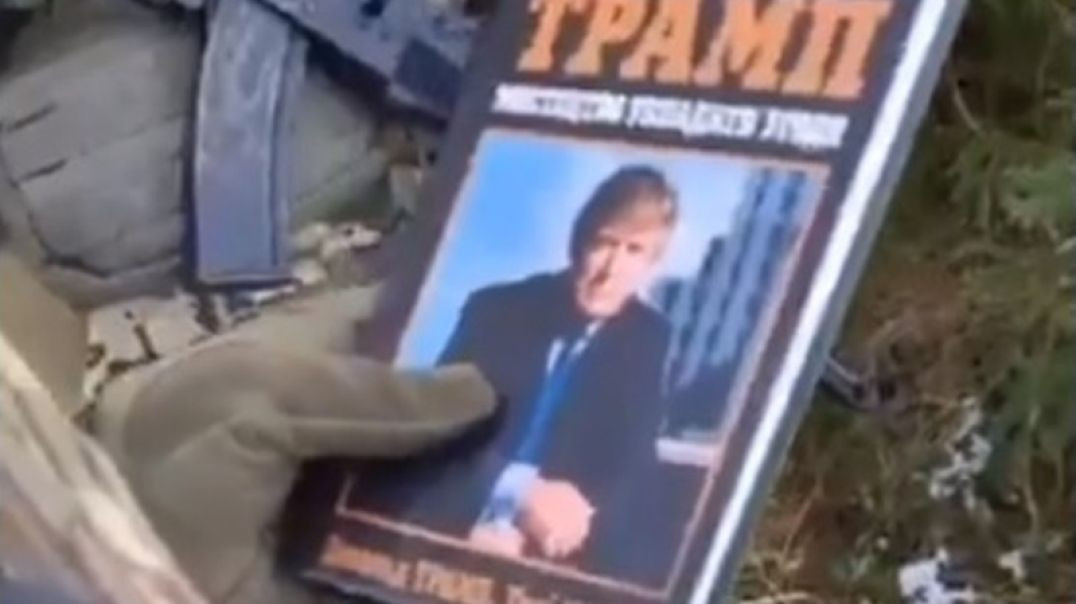 ⁣Ukrainian Azov Battalion Soldiers Burn Trump Books and MAGA Hats