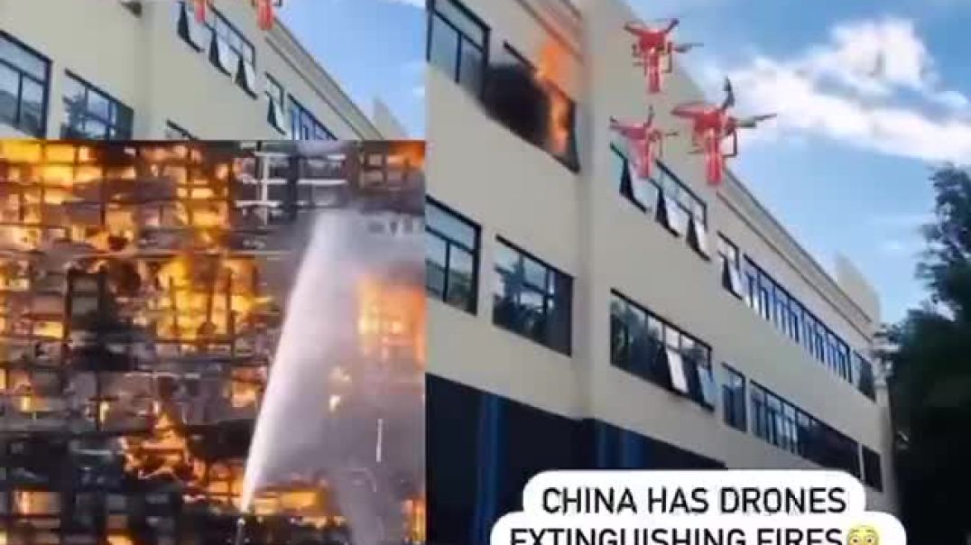 ⁣China has Drone Firefighters