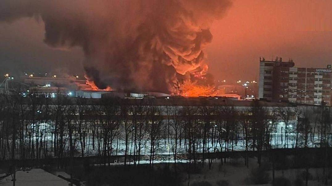 ⁣Explosions and a Serious Fire in the Industrial Zone in Gatchina, Leningrad Region