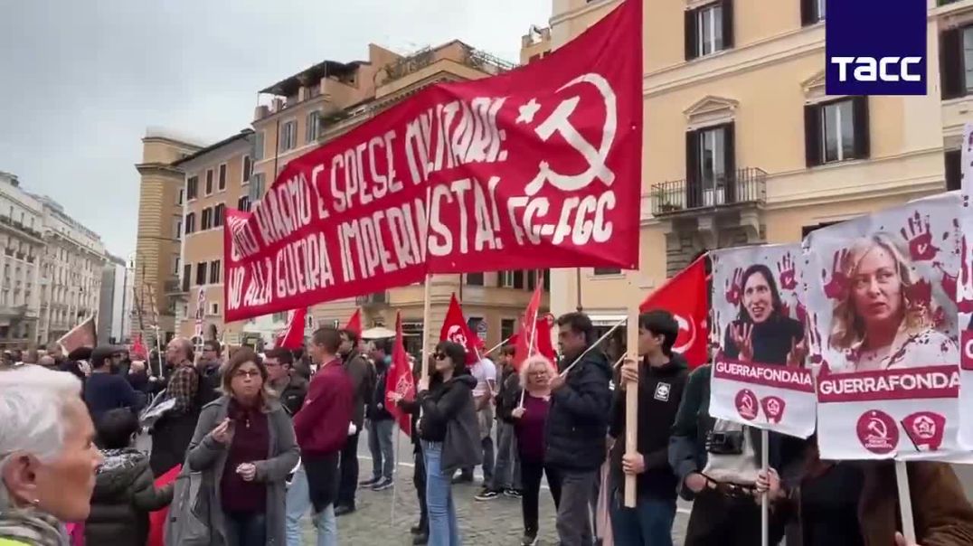 Protests in Rome Against Europe’s Rearmament and War Economy