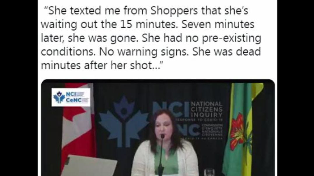 ⁣CANADA: HEALTHY LADY DIES 7 MINUTES AFTER TAKING THE VACCINE
