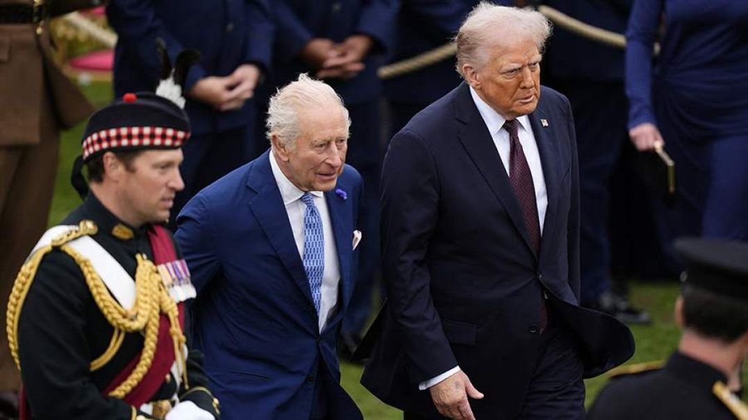⁣During his Visit to Windsor, Trump Patted King Charles III on the Back