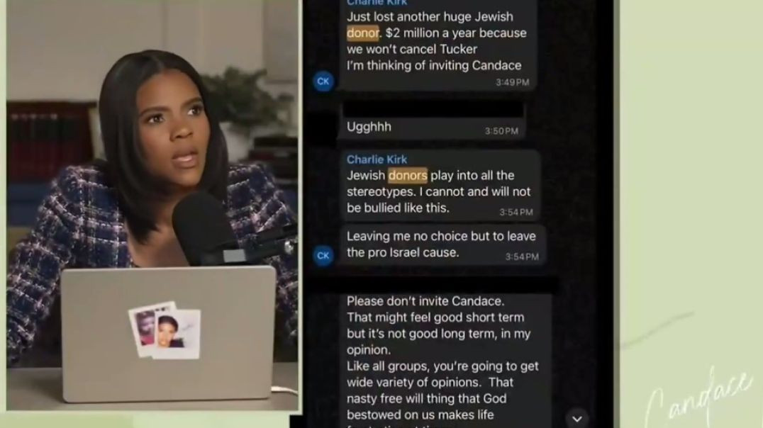 Charlie Kirk Complained About ‘JEWISH Donors’ Bullying Him – Candace Owens