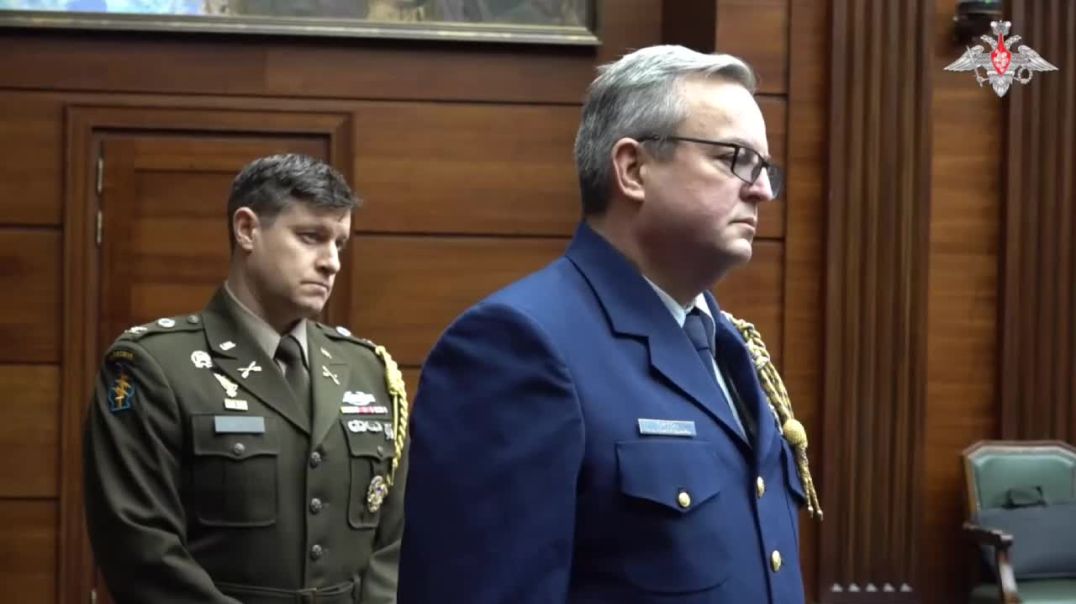 ⁣The Russian Military Presents the US Military Attache in Moscow with Microchip Evidence Recovered fr