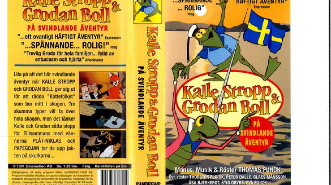 Tecknat Barn Svenska:Kalle Stropp och Grodan Boll på svindlande äventyr (1991) DVDRIPPEN (Svenska) K