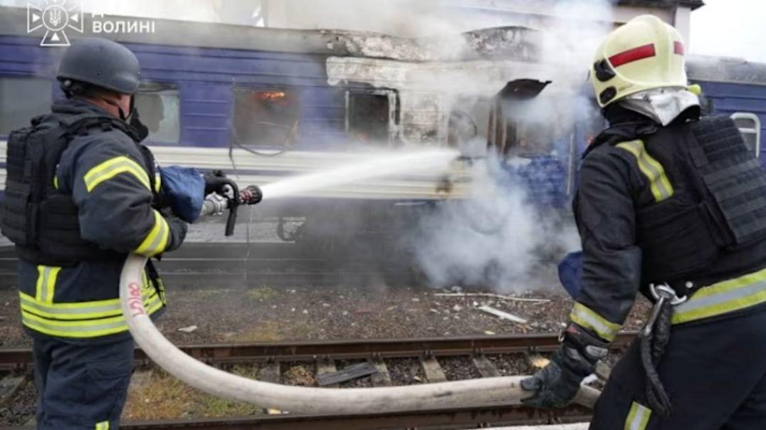 Breaking: Russian Drone Strikes Rail Line Minutes After European Dignitaries Pass