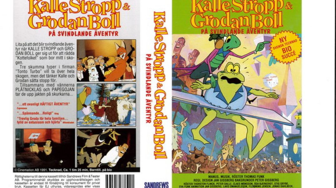 Tecknat Barn Svenska:Kalle Stropp och Grodan Boll på svindlande äventyr (1991) DVDRIPPEN (Svenska) S